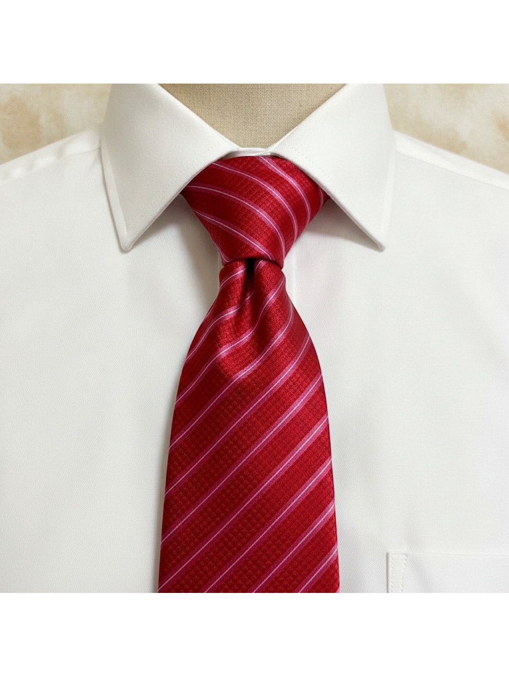 YND red striped hand made necktie